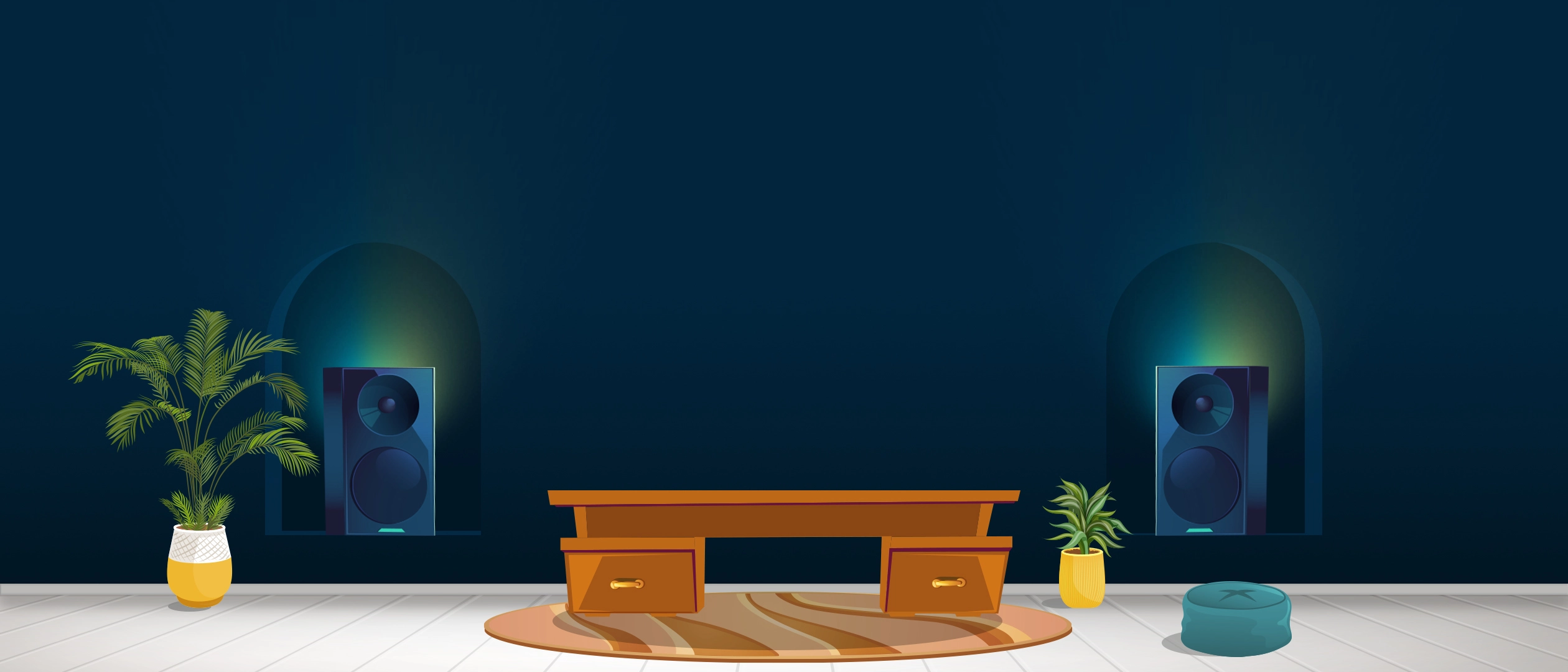Productive remote workspace designed for focused work